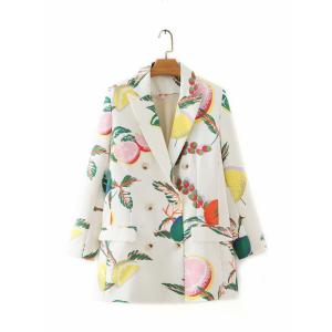 レディース柄ジャケット フルーツ柄 長袖 カラフル 個性的