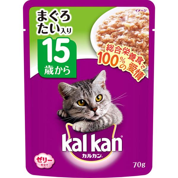 〔まとめ〕 キャットフード ペットフード カルカン パウチ 15歳から まぐろ たい入り 70g 1...