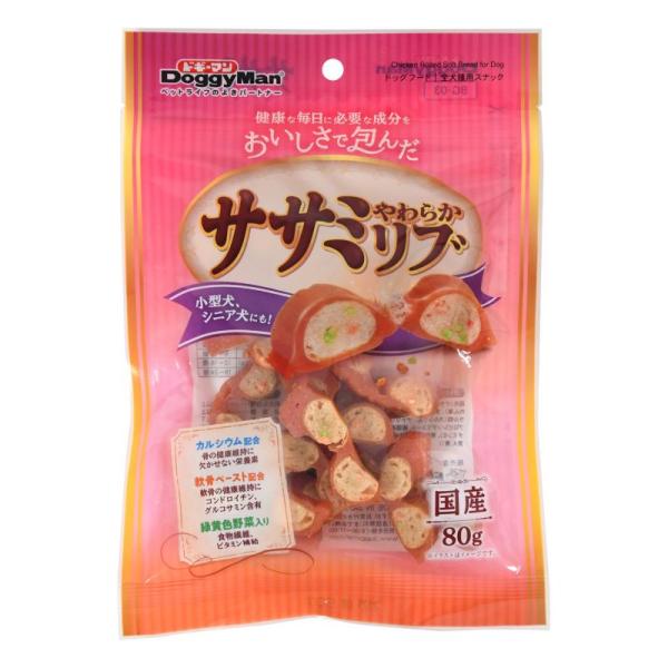 〔まとめ〕 ドッグフード ペットフード ドギーマン ササミやわらかリブ 80g 12セット ドックフ...