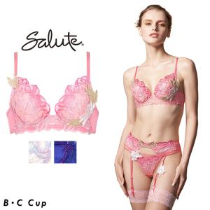 サルート Salute ワコール Wacoal ブラジャー BCカップブラ 87シリーズ すっきり魅せる胸もとにする VIVA LINEブラ 3/4 花柄 フラワー柄 リボン 羽 下着｜eld-chic