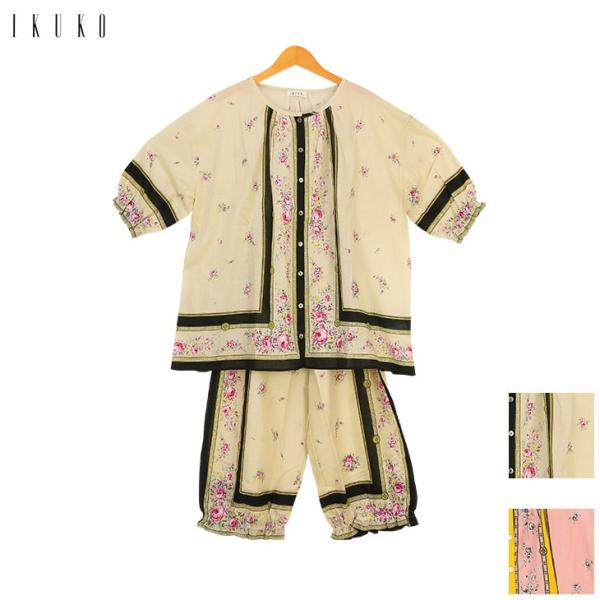 20%OFF イクコ IKUKO シングルガーゼ花柄パジャマ 半袖パジャマ VN200QE