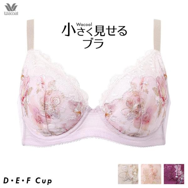 ワコール Wacoal ブラジャー 小さく見せるブラ（レーシィ) ボリュームを上下のカップに逃してコ...
