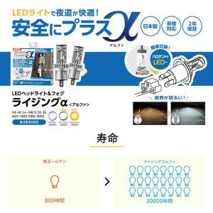 H19 6000K 純正ハロゲン交換 RIZINGα LEDヘッドライト ハロゲンから簡単交換でLEDに！ 長寿命20,000時間！ 角度調整可能！ファンレス仕様