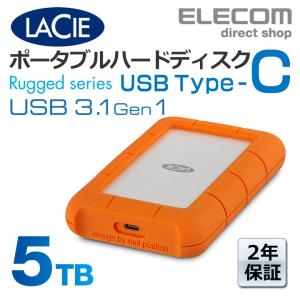 ラシー LaCie ラシー LaCie Rugged USB-C 5TB HDD USB3.1 Type-C ポータブルハードディスク  Apple Macシリーズ┃STFR5000800｜elecom