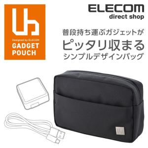 エレコム 旅行 ポーチ ガジェット ポーチ ビジネスバッグ 収納 ファスナー パソコン タブレット UBシリーズ 撥水 ブラック┃BMA-UBGP01BK｜elecom