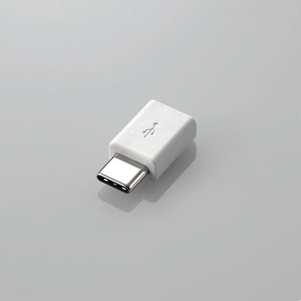 スマートフォン用 USB変換アダプタ USB2.0変換アダプタ Type-C-micro-B ホワイ...