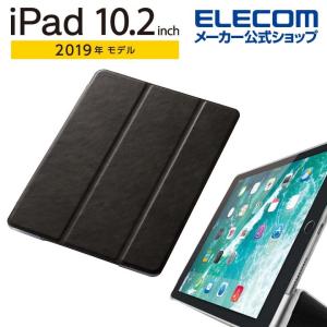 エレコム iPad 10.2 インチ 用 フラップケース カバー 2019年 モデル 背面クリア アイパッド ソフトレザー 2アングル スリープ対応 ブラック┃TB-A19RWVBK｜elecom