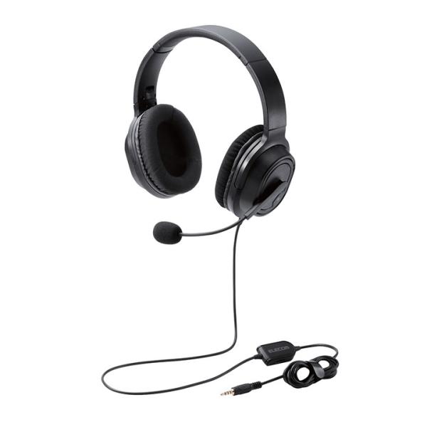 エレコム オーバーヘッドタイプ ヘッドセット 両耳 オーバーヘッドタイプ ヘッドセット 4極 変換ケ...