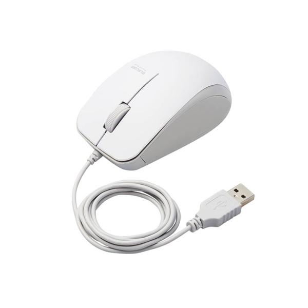 エレコム BlueLEDマウス 抗菌 有線 BlueLED マウス 3ボタン サイドラバー 抗菌  ...