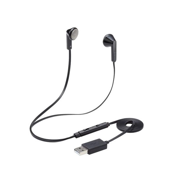 エレコム インナーイヤー型 ヘッドセット 有線 USB-A マイク ミュートスイッチ付き セミオープ...