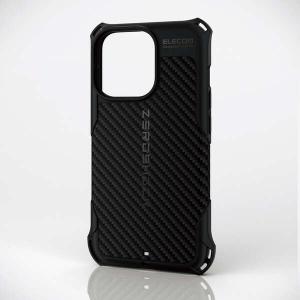 エレコム iPhone 13 Pro 用 ZEROSHOCK グリップ ガラスフィルム付き ケース カバー ソフトケース ブラック┃PMWA21CZEROGGBK