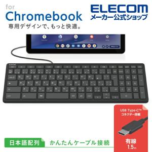 エレコム 有線キーボード WWCB認証 抗菌 テンキー付 コンパクト USB Type-Cコネクタ搭載 パンタグラフ式 ブラック┃TK-CB01UPKBK｜elecom