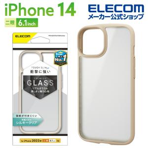 iPhone 14 用 TOUGH SLIM LITE フレームカラー 背面ガラス シルキークリア ...