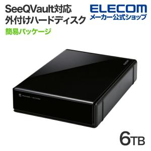 エレコム 外付けHDD SeeQVault Desktop Drive USB3.2 (Gen1) 3.5インチ 外付け ハードディスク HDD 外付けHDD ブラック 6TB┃ELD-QEN060UBK/E｜elecom