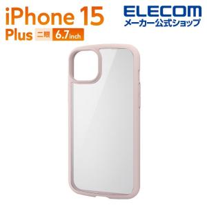 エレコム iPhone 15 Plus 用 TOUGH SLIM LITE フレームカラー 2眼 6.7 インチ ケース カバー タフスリムライト 背面クリア ピンク┃PM-A23BTSLFCPN｜elecom