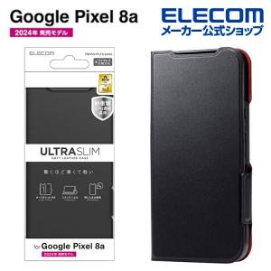 エレコム Google Pixel 8a 用 ソフトレザーケース 薄型 磁石付 ソフトレザー ケース カバー 手帳型 UltraSlim ブラック PM-P241PLFUBK｜elecom