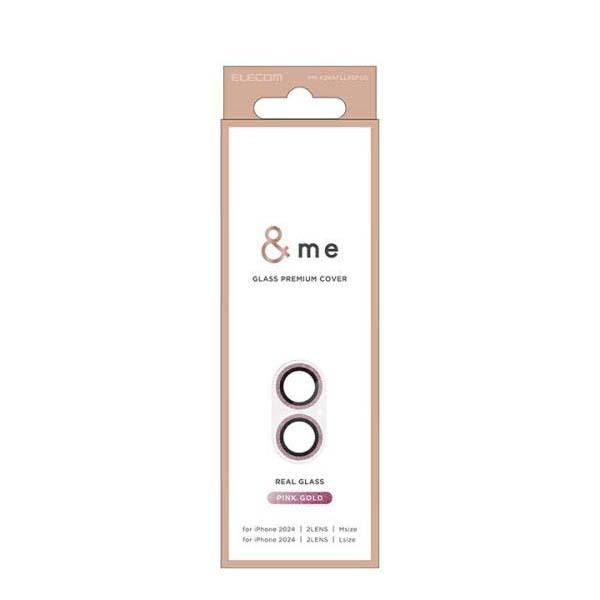 エレコム iPhone16 / Plus ＆me カメラ レンズカバー ガラス グリッター スマホ ...