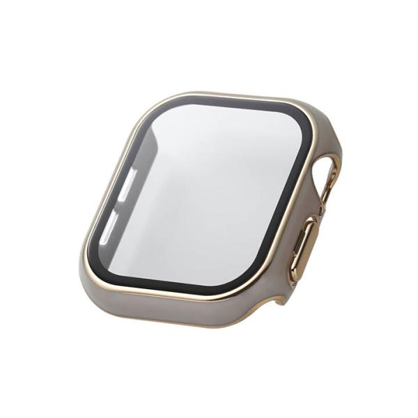 エレコム Apple Watch 42mm 用 フルカバーケース ＆me ガラス 高透明 ゴールドラ...