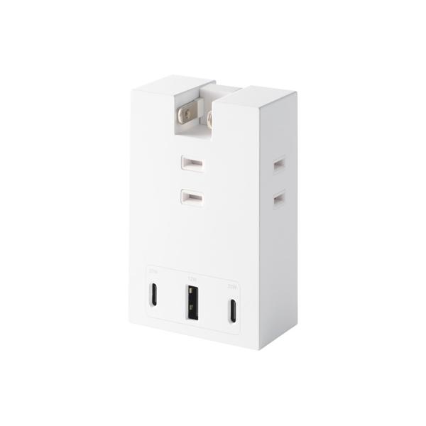 エレコム USBタップ コンセント直挿しType-C×2 USB-A×1 AC×3 20W 直挿し ...