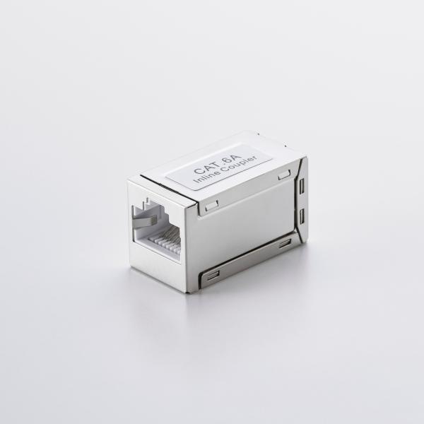 エレコム RJ45 中継コネクター Cat6A STP LANケーブル 延長 シルバー  LD-RJ...