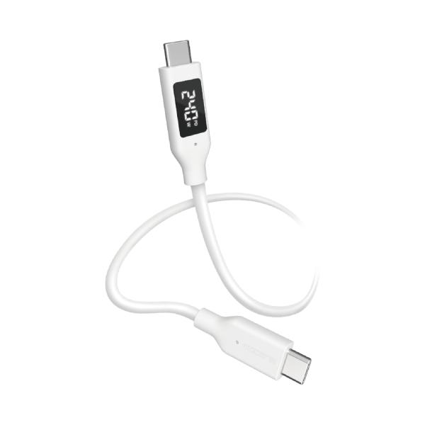 エレコム Type-C ケーブル 電力ディスプレイ付き なめらか C-C シリコン USB Powe...