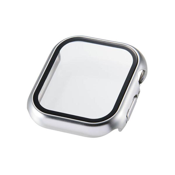エレコム Apple Watch 用 42mm フルカバーケース プレミアムガラス 高透明 メタリッ...