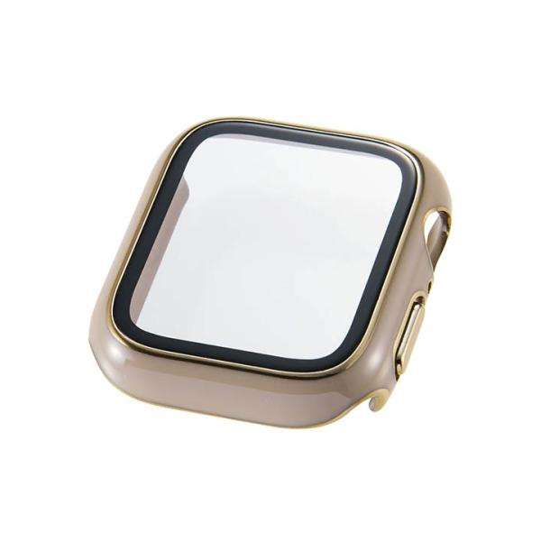 エレコム Apple Watch 用 40mm フルカバーケース プレミアムガラス 高透明 ゴールド...