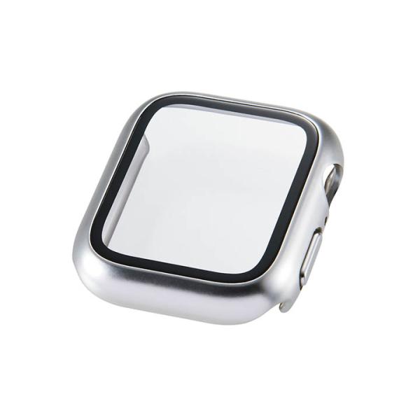 エレコム Apple Watch 用 40mm フルカバーケース プレミアムガラス 高透明 メタリッ...