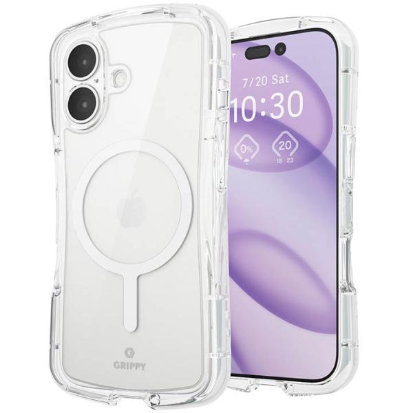 エレコム iPhone17 用 Grippy ハイブリッドケース オールクリア MAGKEEP 極限...