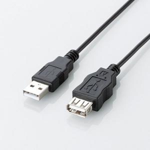 エレコム USBケーブル 1.0m エコUSB2.0延長ケーブル（AM-AFタイプ） ブラック 1.0m┃U2C-JE10BK｜elecom