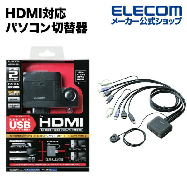 エレコム HDMI対応パソコン切替器 ┃KVM-HDHDU2