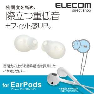 エレコム EarPods 耳にフィットするイヤホンカバー シリコン素材 カナルタイプ クリア クリア┃P-APEPICR