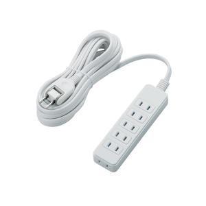 電源タップ 延長コード コンセント タップ コンセントタップ ほこりシャッター 6個口 5m ホワイト 5m エレコム ┃T-ST02-22650WH