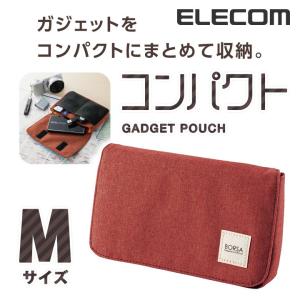 ガジェット収納ポーチ BORSA Mサイズ レッド コンパクトタイプ