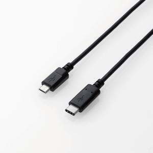 エレコム USB2.0 Type-Cケーブル（認証品、C-microB）/1.0m ブラック 1.0m┃U2C-CMB10NBK｜elecom