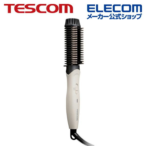 テスコム TESCOM マイナスイオン コンパクトブラシアイロン ヘアーアイロン ブラシ ホワイト ...