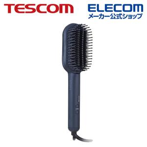 TESCOM マイナスイオン ストレートブラシアイロン 幅60mm ヒートブラシ 送料無料 初心者 おすすめ エリムスミー 220℃ セサミブラック┃TB550A-K テスコム｜elecom