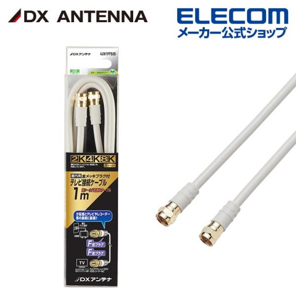 DXアンテナ 加工ケーブル テレビ接続用同軸ケーブル 2m 4K 8K 3224MHz 放送 対応 ...