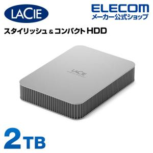 LaCie Mobile Drive 2TB ポータブル 外付け HDD Type-Cx1ポート 外付け ハードディスク シルバー┃STLP2000400｜elecom