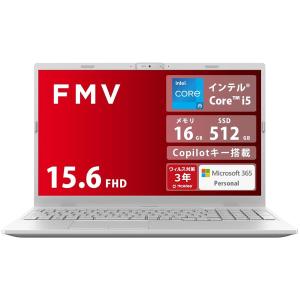 FMV ノートパソコン WE1-K3 (MS 365 Personal/Copilotキー搭載/Win 11/15.6型/Core i5/16GB/SSD 512GB/ホワイト) FMVWK3E15W_AZ