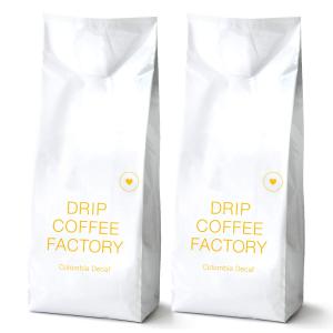 ドリップコーヒーファクトリー コロンビア デカフェ コーヒー (豆 のまま 1kg(500g×2袋))｜eleftheria-shop