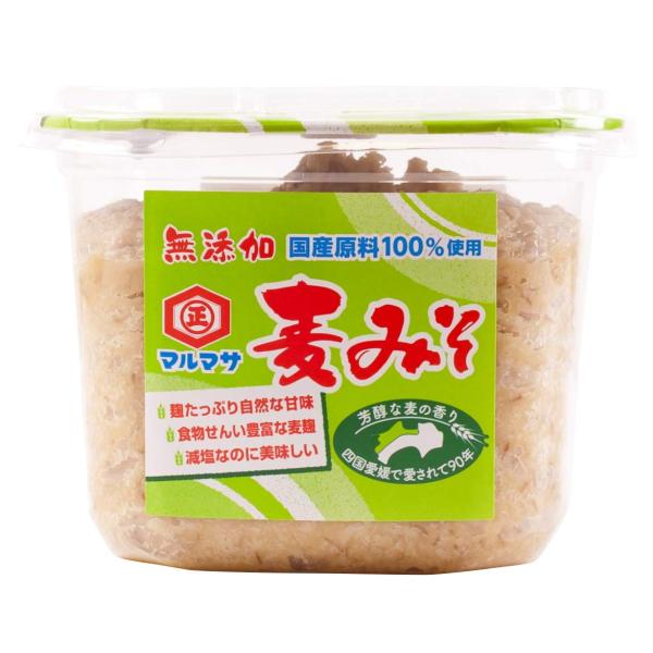 マルマサ 麦みそ 無添加 国内産 原料 100% (国産 麦 みそ すりみそ ） (750g×1)