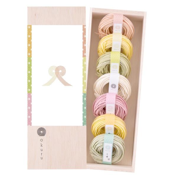 FUN fun 贈答用 うどんギフト okuru (7色7味) 包装済 三輪そうめん池利のまるい手延...