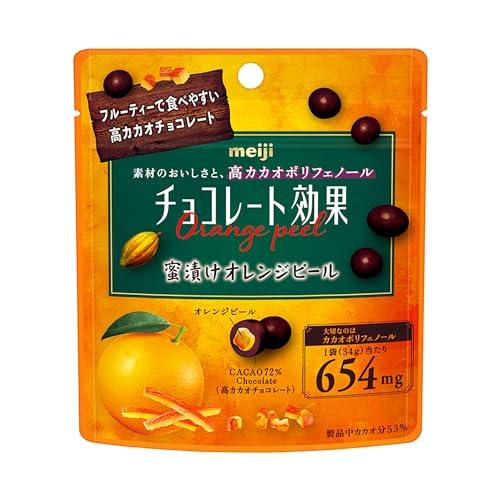 チョコレート効果 明治 カカオ72%蜜漬けオレンジピールパウチ 34g×10袋