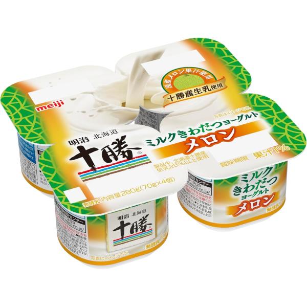 明治 北海道十勝ミルクきわだつヨーグルト メロン【75ｇ×4個×6セット】1箱/クール便 食べる ヨ...