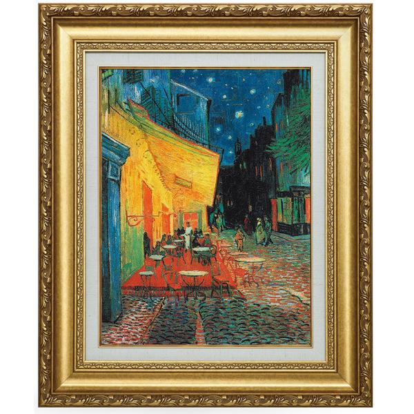 ゴッホ 夜のカフェテラス 6号 立体複製名画 額付き 壁掛け 有名画家 アートの友社 絵画 インテリ...