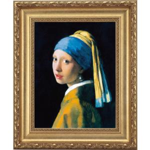 フェルメール 真珠の耳飾りの少女 4号 立体複製名画 美術品 レプリカ 絵画 額付き インテリア - アートの友社