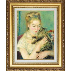 ルノワール ルノアール 長い髪の浴女 4号 立体複製名画 レプリカ 額