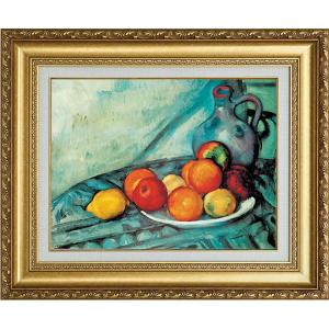 セザンヌ 卓上の果物と水差し 4号 立体複製名画 額付き 壁掛け 有名
