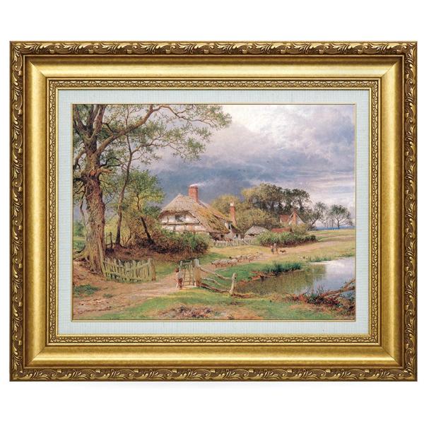 ベンジャミン・リーダー 英国の古民家風景 6号 立体複製名画 額付き 壁掛け 有名画家 アートの友社